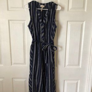Laundry Navy blue and white striped jumpsuit